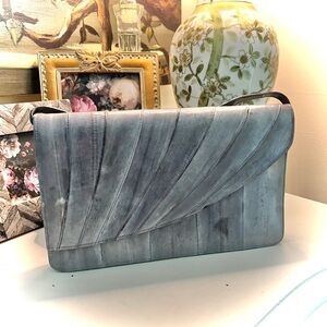Gray Eel Skin Convertible Shoulder Purse or Clutch